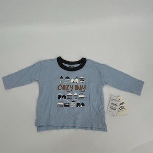 Open Edit Babies Organic Cotton Graphic Tee Blue Kentucky Cozy Day Size 6M NWT